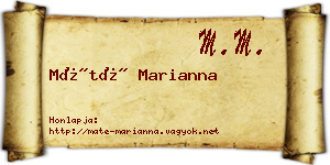 Máté Marianna névjegykártya